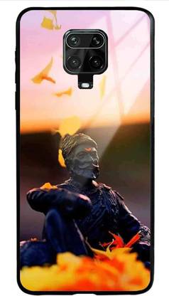 NDCOM Back Cover for Redmi Note 9 Pro Max Shivaji Maharaj Wallpaper Printed Glass Case