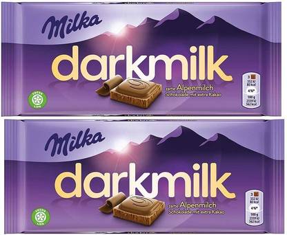 milka Dark Milk Chocoates Imported 85gms ( Pack of 2 ) 170gms Bars