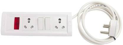 SAGEPL Polycarbonate Safe-Ex 2 Socket, 2 Switch 15/16 AMP 5 Meter Wire Modular 16 A Three Pin Socket