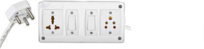 SAGEPL Polycarbonate Safe-Ex 2 Socket 1 Switch 6 Ampere 14 Meter Wire 6 A Three Pin Socket
