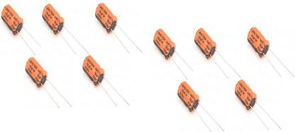 Technical hut 10 Pcs 10uF 250V Electrolytic Capacitor Electronic Components Electronic Hobby Kit