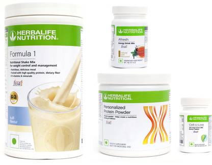 Herbalife Nutrition Formula 1 Shake kulfi+ Protein Powder + Afresh - tulsi+ Cell u loss Nutrition Drink