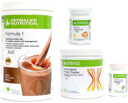 Herbalife Nutrition Formula 1 Shake chocolate+ Protein Powder + Afresh - lemon+ Cell u loss Nutrition Drink