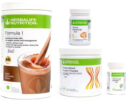 Herbalife Nutrition Formula 1 Shake chocolate+ Protein Powder + Afresh - ginger+ Cell u loss Nutrition Drink