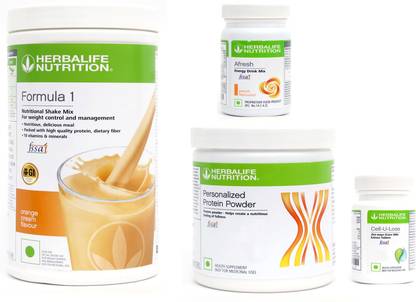 Herbalife Nutrition Formula 1 Shake orange+ Protein Powder + Afresh - peach+ Cell u loss Nutrition Drink