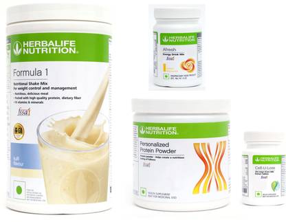 Herbalife Nutrition Formula 1 Shake kulfi+ Protein Powder + Afresh - lemon+ Cell u loss Nutrition Drink