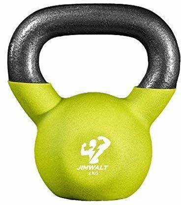 JIMWALT Neoprene Coated 2Kg Green Kettlebell