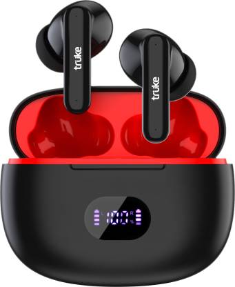 truke Air Buds+ with Quad Mic ENC & 20 EQ mode, Digital Display, 48Hour Playtime Bluetooth Headset