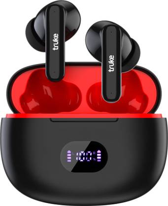 [Use Paytm UPI] truke Air Buds+ with Quad Mic ENC & 20 EQ mode, Digital Display, 48Hour Playtime Bluetooth Headset  (Black, True Wireless)