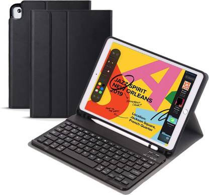 microware Wireless Bluetooth Keyboard 10.2 for iPad 9th,8th,7th Generation (Black) Bluetooth Handheld Tablet Keyboard Compatible with Desktop, Laptop, Mac
