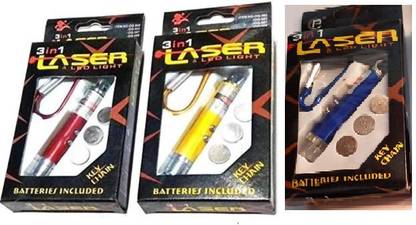 deepak badkur 3 in 1 Laser Light, LED Flashlight ,Torch Keychain (Pack of 3 , 650 nm)