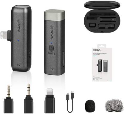 BOYA BY-WM3D Wireless Mic System for iOS Devices, Cameras, Smartphones (2.4 GHz) Microphone