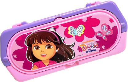 प्रताप Flip Note Compass Box सफेद बोर्ड और फ्री स्टेशनरी सेट के साथ (डोरा एंड फ्रेंड्स) आर्ट प्लास्टिक पेंसिल बॉक्स