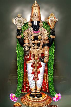 God Tirupati Balaji Lord Venkateswara swamy hindu Religious Vinyl Sticker for home décor Fine Art Print