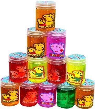 Toyshala Peppa Pig Silicon , Colorful DIY Toy, Creative Soft Mud Slime for KidsPack of 12 Multicolor Putty Toy