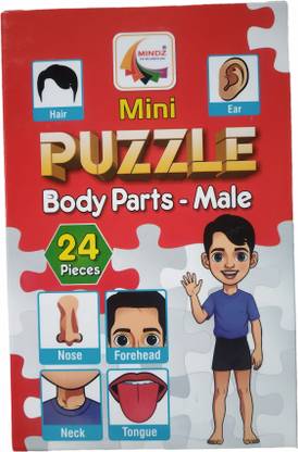 Mindz Mini Puzzle Body Parts-Male for Kids 3 Years & Above 24 Pieces (Multi Colour)