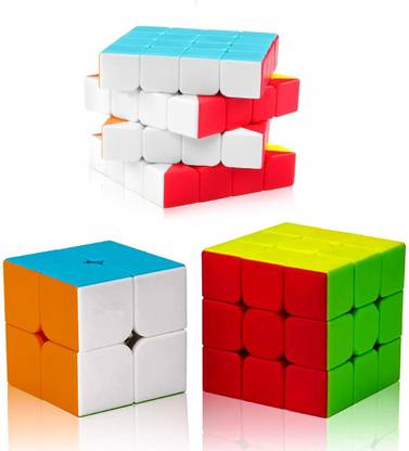 D ETERNAL Speed Cube Combo Set of 2x2 3x3 4x4 Magic Cubic Twisty Puzzle Bundle Game Toy