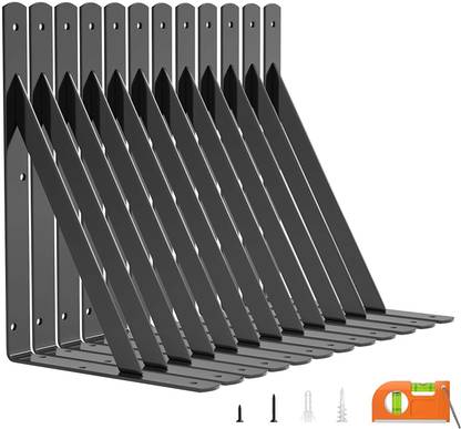 ROSE AHMED L Bracket, 90 Degree Triangle Corner Bracket with Gusset-Black_11 Inch 11 Shelf Bracket
