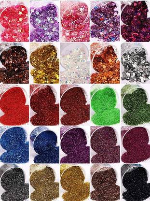 NADJA Shimmer Glitter & Dotting Tools for Nail Art Hair Craft and Slime