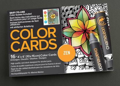 Chameleon Coloring Cards Zen - Relaxing Coloring Therapy Sketch Pad