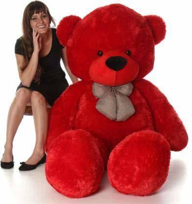 NP Toys Huggable Teddy Bear, Stuffed 120 cm (4 Feet) Red Color  - 122 cm