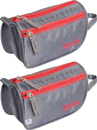 Heart Home PortableLightweight Rexien Travel Toiletry Bag With Carrying Strap,Packof 2(Grey Travel Toiletry Kit