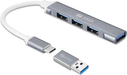 Zoook Type c to USB 3.0 hub/4 port/1 USB 3.0 port/3 USB 2.0 port/Free usb convertor/ iU43 USB Hub