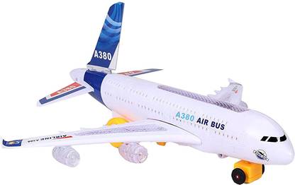 Jo Baby Battery Operated Airbus A380 Plane with Sound & Flashing Light Bump & Go Action