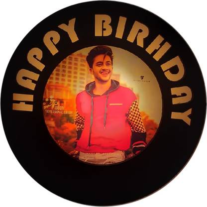 craftroom Happy Birthday Round L.E.D Photo Frame