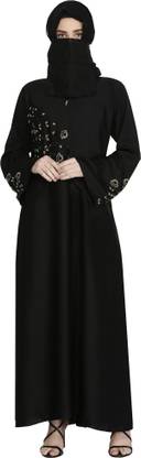 Dubai Collection Nida Matte Self Design Burqa With Hijab