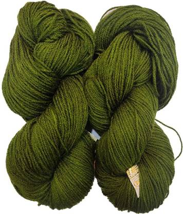 JEFFY Oswal Knitting Yarn Wool, Mehndi 200 gm Woolen Crochet Yarn Thread