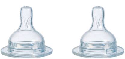 naughty kidz Natural Wide Neck Nipple for Feeding Bottle's (Pack of 2 Nipple) Variable Flow Nipple