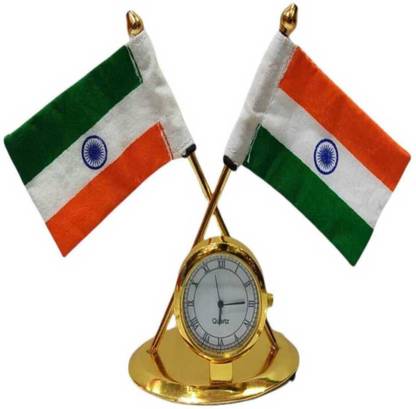 ravariya graphics INDIAN FLAG CAR DASHBORD INDIA FLAG AND WATCH COMBO Car Dashboard Cover
