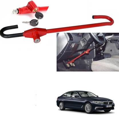 AuTO ADDiCT Car Steering Wheel Lock with 2 Keys Car Anti theft Device For BMW 5 Series Wheel Lock