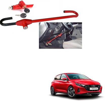 AuTO ADDiCT Car Steering Wheel Lock with 2 Keys Car Anti theif Device For Hyundai I20 2020 Wheel Lock