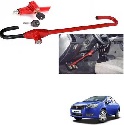 AuTO ADDiCT Car Steering Wheel Lock with 2 Keys Car Anti theif Device For Fiat Linea Classic Wheel Lock