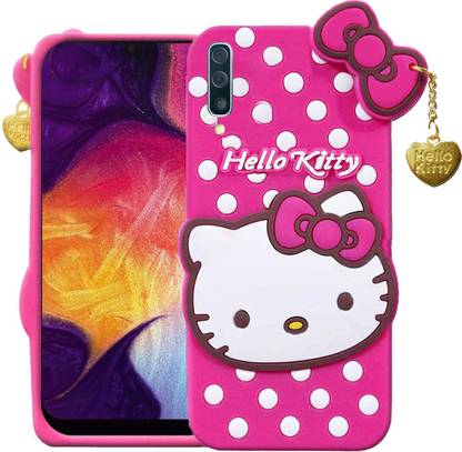 Wowcase Back Cover for Samsung Galaxy A50, Cute Hello Kitty Case, Soft Girl Back Cover with Pendant