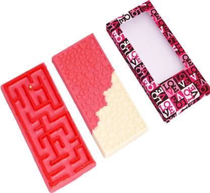 Jaiccha Valentines Chocolate-Set of 2 Chocolate Bars Shaded Hearts and Puzzle Bars