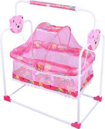 AMAKART Baby Swing Cradle Jhula with Mosquito Net for New Born Baby