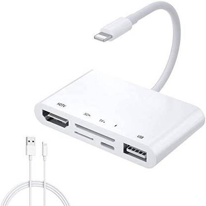 Etzin Lightning Cable 3.5 A 1 m Camera Videos/Photos Viewer Lightning to HDMI+SD/TF+USB+Lightning charger(EPL-646LA)