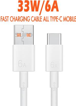 SUFO USB Type C Cable 1.02 m 33W FAST CHARGING CABLE ALL TYPE-C MOBILE 6A