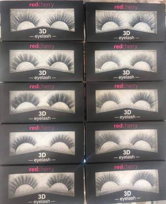 Glamezone Black Natural 3D Thick Long Eye- Lashes(Pack of 5)