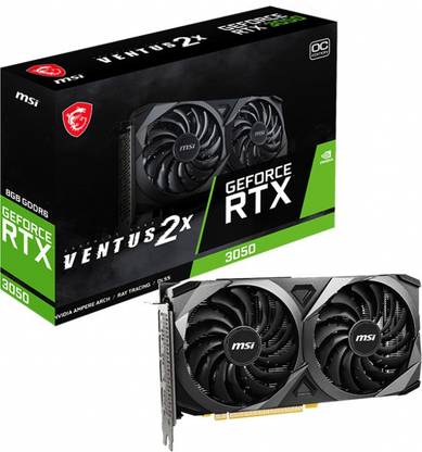 MSI GeForce RTX 3050 VENTUS 2X 8G OC GDDR6 8 GB NVIDIA Chipset 128 bit 1807 MHz Graphics Card