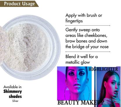 Amaryllis New Silver Shimmery Shiny Face Makeup Shimmer Powder