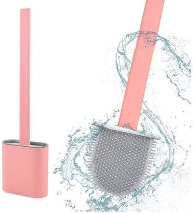 Gadgetspoint SILICONE TOILET BRUSH FOR CLEANING, TOILET BRUSH WITH HOLDER STAND Cleaning Brush, Toilet Brush
