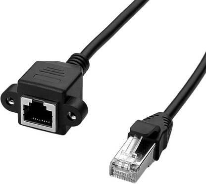 Sadow RJ45 Ethernet Female to Male CAT6 Network Cable-50cm Wired Ethernet Lan Adapter compatible with Windows