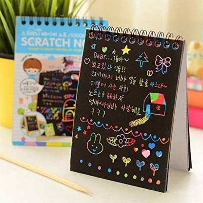 prisma collection Big Size Rainbow Scratch (2 Books - 20 Pages) Paper Notes Scratch