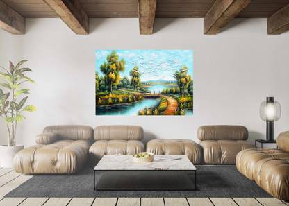 Scenery Wall Poster (36 inch x 24 inch) Self Adhesive 3D Poster