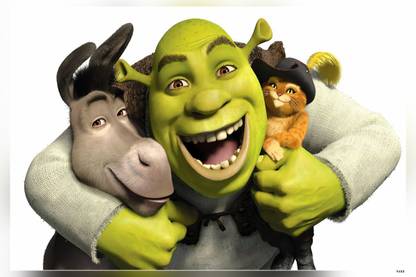 Shrek Donkey Puss Cartoon Movie Matte Finish Poster Paper Print