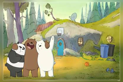 We Bare Bears Cartoon Animated Series Matte Finish Poster Paper Print